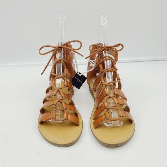 American Eagle Outfitters Back Zip Gladiator Sandal  Tan, Women's Size 9.5  NWT - Picture 2 of 6